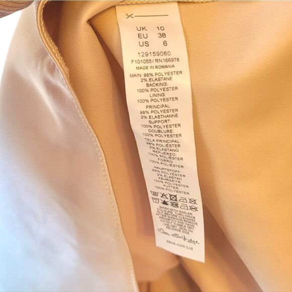 Miss Selfridge Satin Champagne Babydoll Mini Dress - Picture 4 of 6